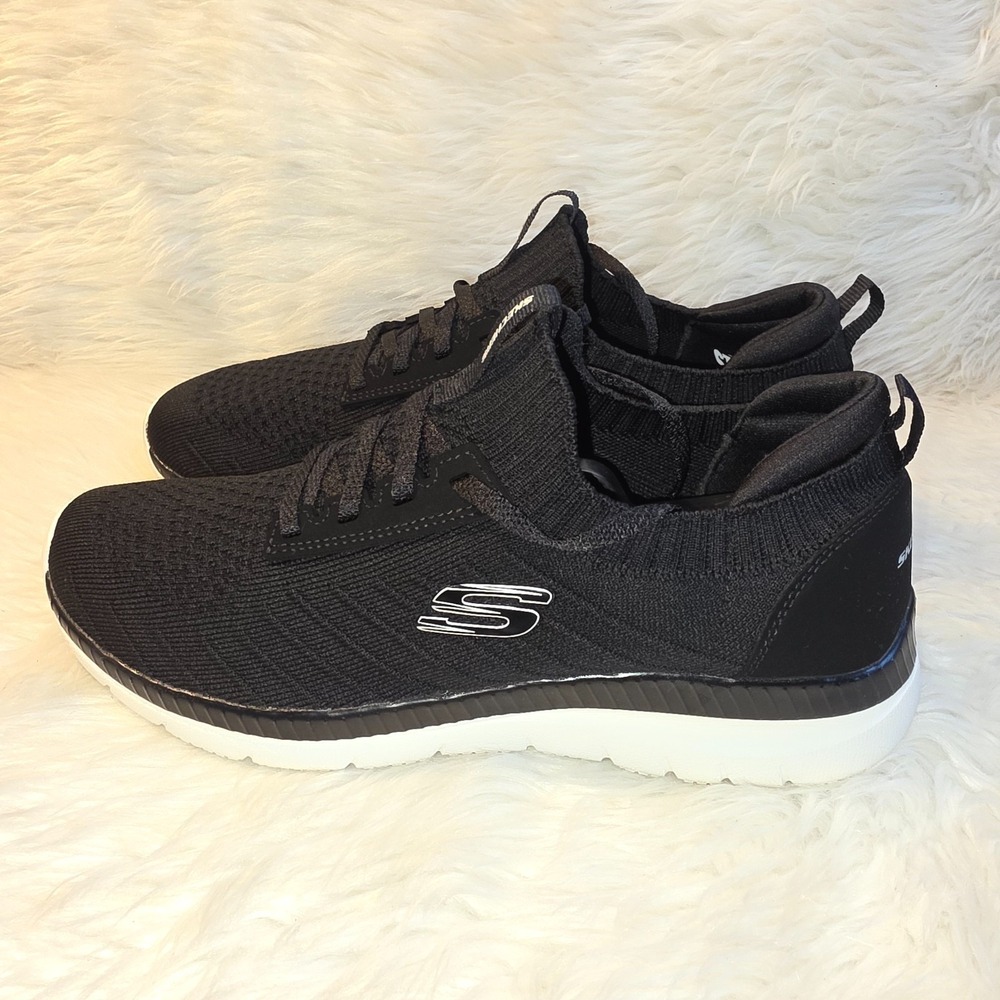 Skechers Bountiful Sneakers – Women's Size 10 — Black/White 56124 BKW - Picture 2 of 8